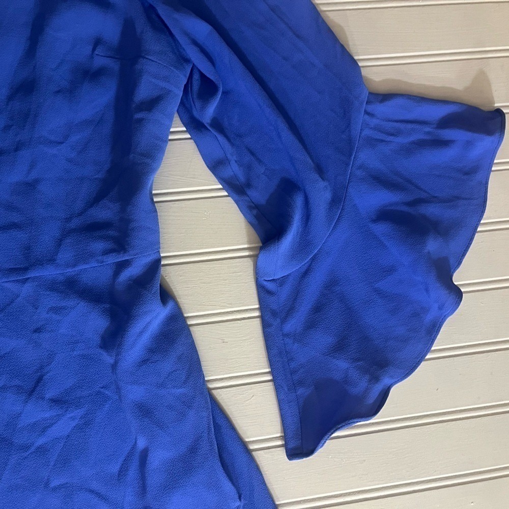 Bar III Cobalt Blue Ruffle Sleeve Shift Dress Womens 10 Cocktail Career NWT - Picture 11 of 14